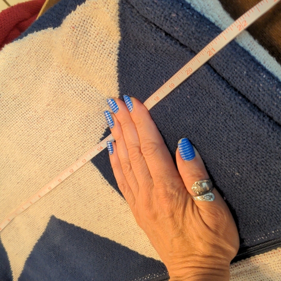 Maxson Tapestri EUC patriotic knit jacket OS red white blue star 100% cotton - Picture 13 of 15